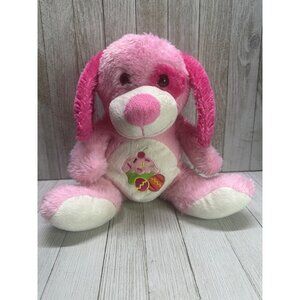 Vtg Dan Dee Pink Dog Cupcake Belly Plush 9" Stuffed Animal Valentine Gift